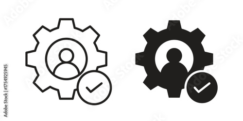 Skills icon pictogram template, Simple outline and filled style.