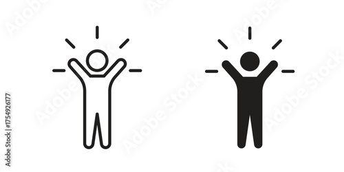 Self confidence icon pictogram template, Simple outline and filled style.