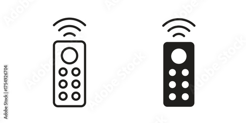 Remote icon pictogram template, Simple outline and filled style.