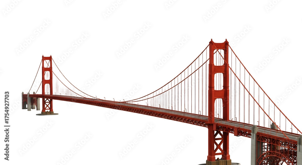 Fototapeta premium Golden Gate Bridge Model on Black Background