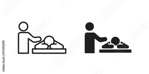 Massage icon pictogram template, Simple outline and filled style.