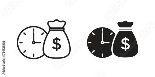 Long term investment icon pictogram template, Simple outline and filled style.
