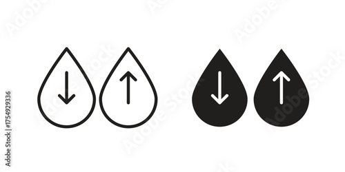 Low and high cholesterol icon pictogram template, Simple outline and filled style.