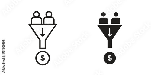 Lead generation icon pictogram template, Simple outline and filled style.