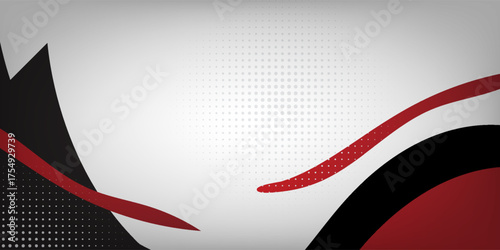 Abstract red waves are flowing on black and white background. red line background curve element. Suit for banner, web, poster, pamflet, brochure and presentation