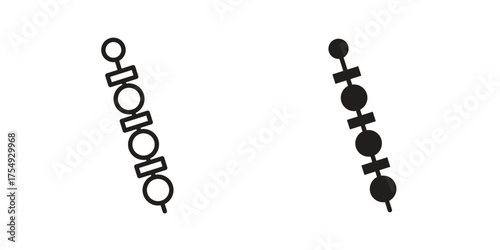 Kebab icon pictogram template, Simple outline and filled style.