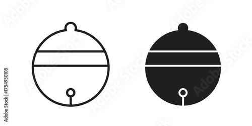 Jingle bell icon pictogram template, Simple outline and filled style.