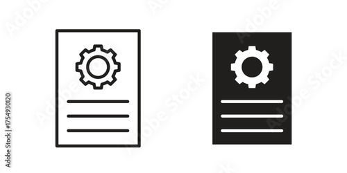 Job description icon pictogram template, Simple outline and filled style.