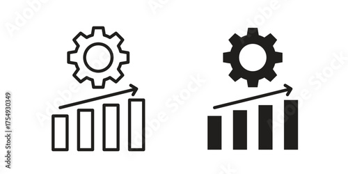Improvement icon pictogram template, Simple outline and filled style.