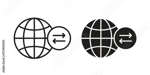 Import and export icon pictogram template, Simple outline and filled style.