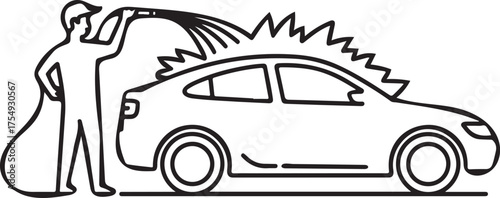 Man washing car for clean driving experience