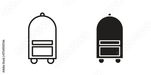 Hotel service icon pictogram template, Simple outline and filled style.
