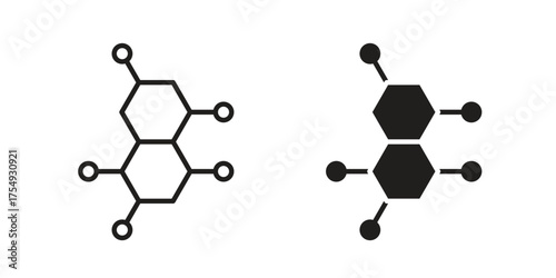 Hormones icon pictogram template, Simple outline and filled style.
