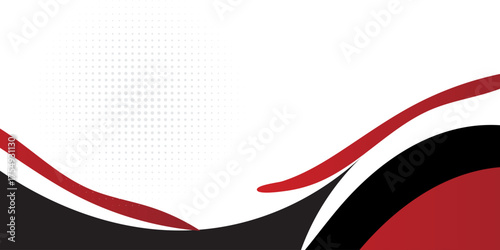 Abstract red waves are flowing on black and white background. red line background curve element. Modern trendy design in Vector Illustration