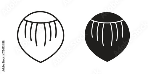 Hazelnut icon pictogram template, Simple outline and filled style.