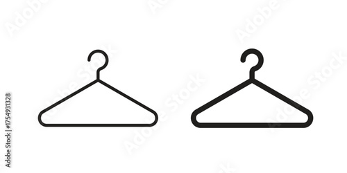Hanger icon pictogram template, Simple outline and filled style.