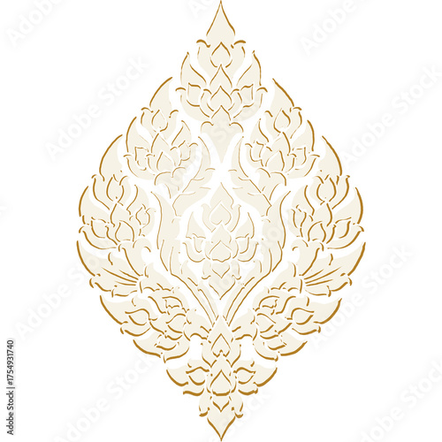 White flower Thai vintage style.