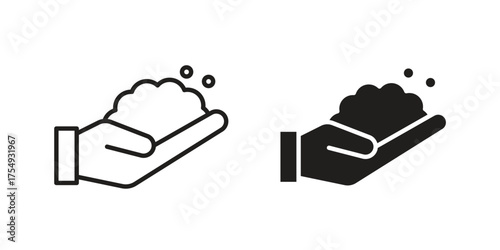 Foam icon pictogram template, Simple outline and filled style.