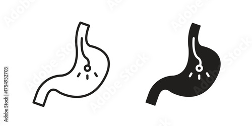 Endoscopy icon pictogram template, Simple outline and filled style.