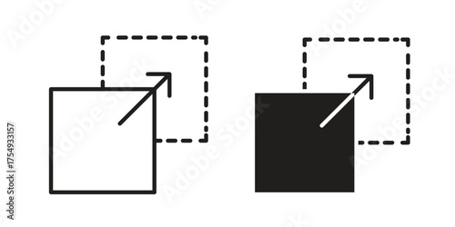 Drag and drop icon pictogram template, Simple outline and filled style.