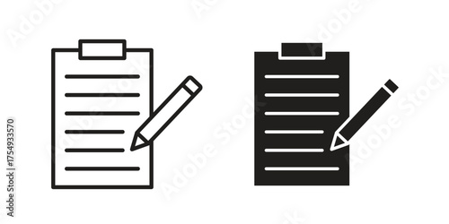 Declarations icon pictogram template, Simple outline and filled style.