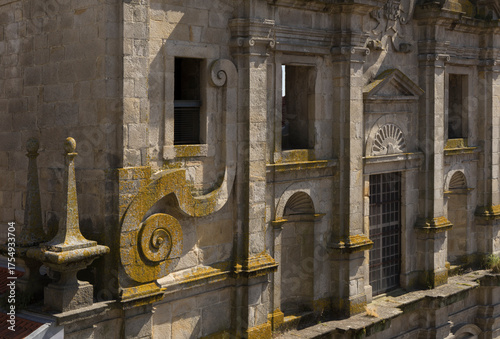 Baroque church facade in Porto old town.