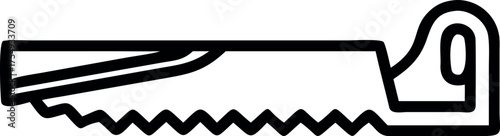 Vector art of hand saw with a handle for cutting wood and other materials