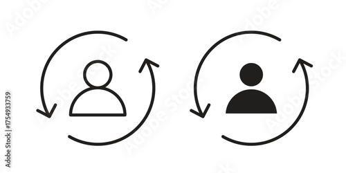 Customer retention icon pictogram template, Simple outline and filled style.