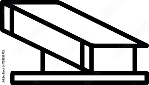 Vector art of wooden sawhorse, a frame support used for sawing wood or metal