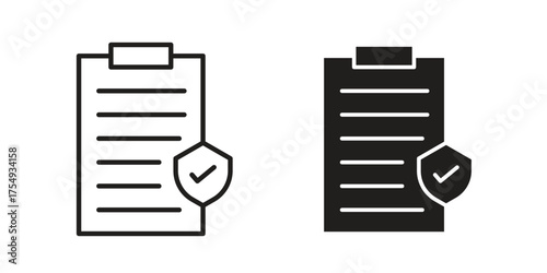 Contract coverage icon pictogram template, Simple outline and filled style.