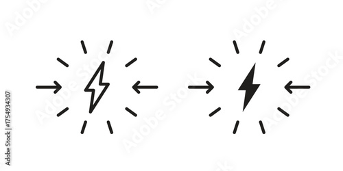 Conflict icon pictogram template, Simple outline and filled style.