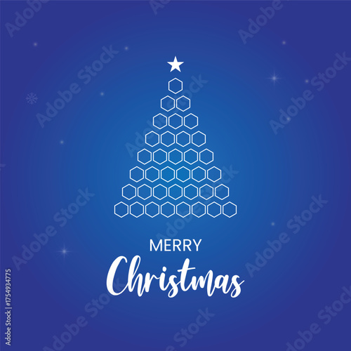 Modern Hexagon Christmas Tree Greeting Card