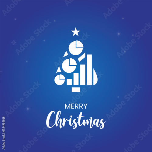 Festive Business Data Christmas Tree Greeting