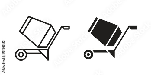 cement mixers icon pictogram template, Simple outline and filled style.