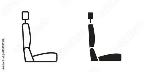 Car seat icon pictogram template, Simple outline and filled style.