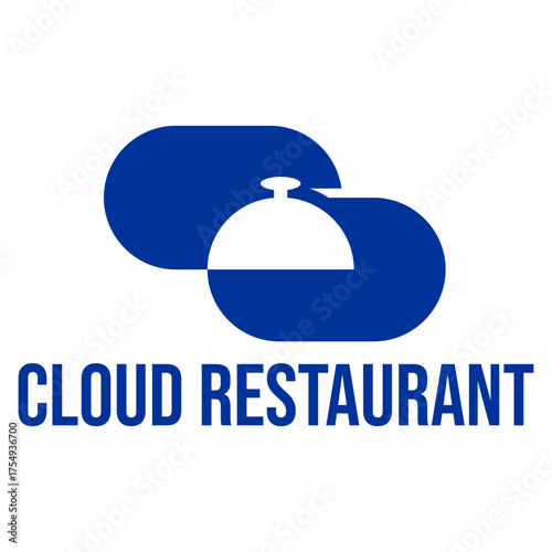 cloud kitchen restaurant isolated on white background