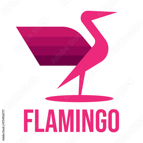 flamingo bird isolated on white background