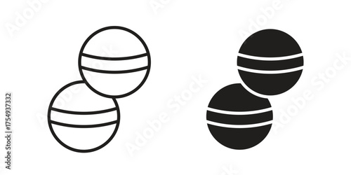 Bath salts bomb icon pictogram template, Simple outline and filled style.