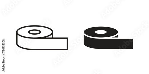 Adhesive tape icon pictogram template, Simple outline and filled style.
