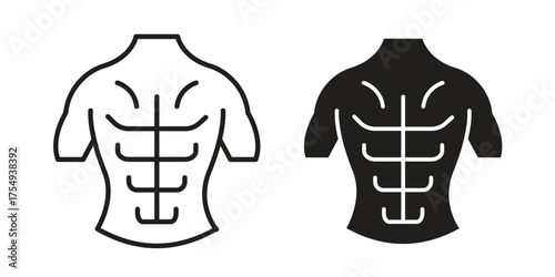 Abs icon pictogram template, Simple outline and filled style.