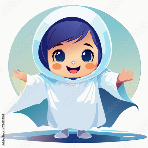 Kleinkind als Mini-Gespenst