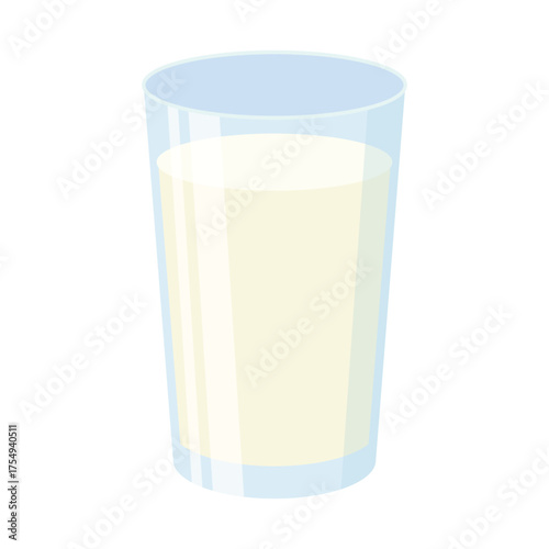 Illustration of milk in a glass.milk packing, glass of milk on white,dairy products background.