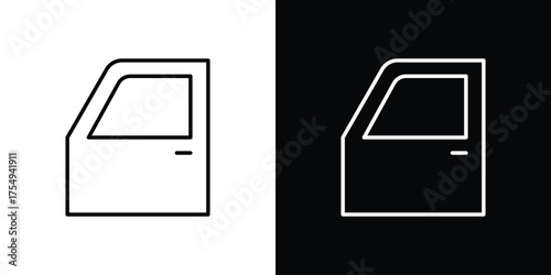 car door icon concept. Thin line symbol pack.