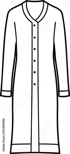 outline of long cardigan fashion.