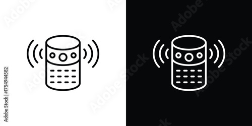 Smart speaker icon concept. Thin line symbol pack.