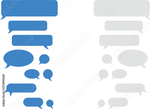 Chat Bubbles Social Media Messaging Interface Vector Elements for Communication and Dialogue
