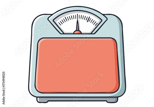 A stylized scale weighing progress icon. Simple, graphic design with a muted color palette. Ideal for health, fitness, or productivity themes.