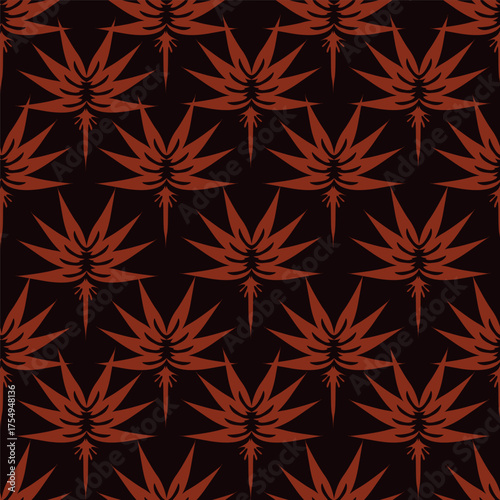 Floral botanical vector texture pattern with flowers and leaves. Seamless pattern can be used for wallpaper, pattern fills, web page background, surface textures.