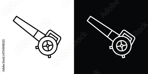 Leaf blower icon concept. Thin line symbol pack.