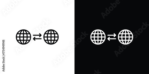 Import export icon concept. Thin line symbol pack.